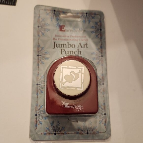 Double Heart With Arrow Jumbo Hole Punch Emagination paper Scrapbook Craft Shape - Picture 1 of 7